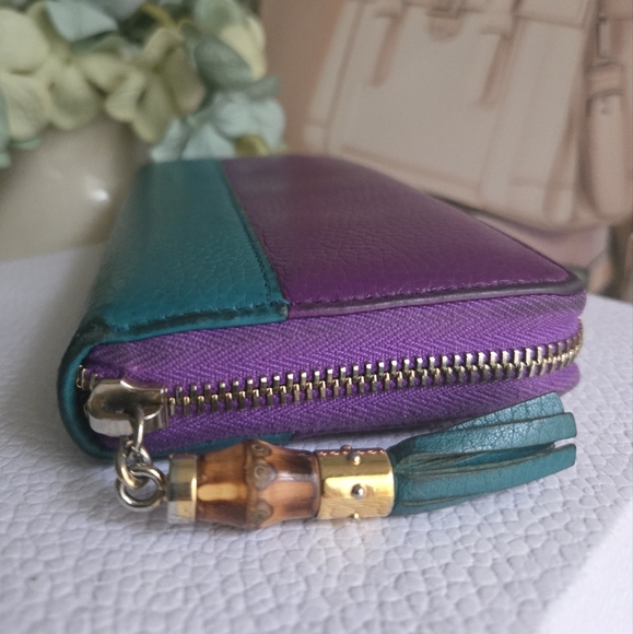 🛑SOLD🛑Gucci Bamboo Japanese Exclusive 2-Tone Long Continental Wallet GUC - Picture 4 of 15